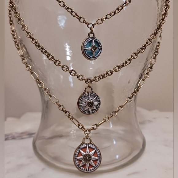 Patricia Nash Compass Triple Drop Necklace - Picture 2 of 9